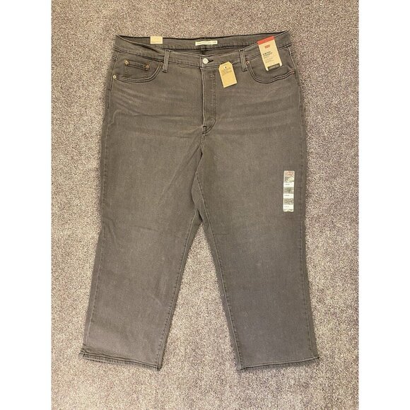 Levi’s Women’s Ribcage Straight Ankle Jeans Plus Size 22 W M Gray NWT $69 - Picture 2 of 16